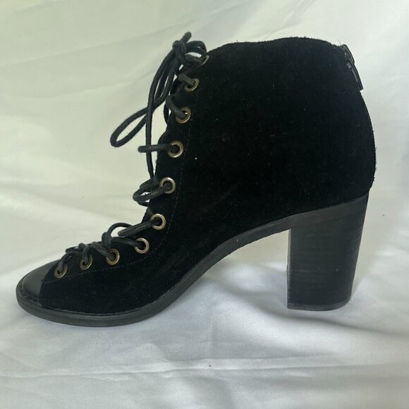 Jeffery Campbell lace up black heeled ankle boots size 7.5 - Picture 2 of 7